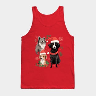 DOGGY WINTER WHIMSY CUTE HAND-DRAWN DOGS CHRISTMAS WATERCOLOR ART Tank Top